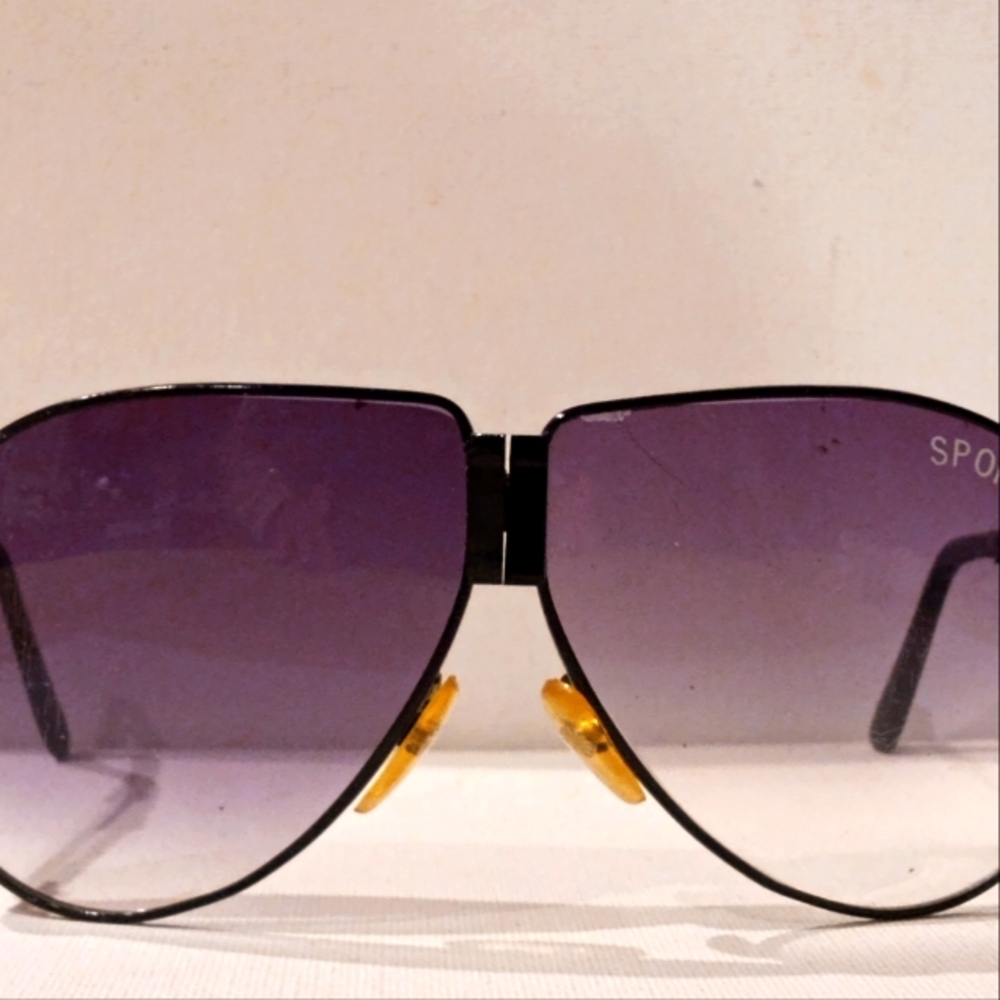 Vintage Black Sport Aviatir Sunglasses NOS